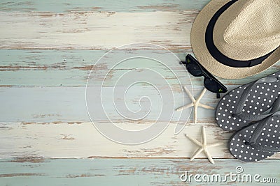 Travel plan, trip vacation accessories for trip, tourism new journey and travel for a long weekend on the wooden table Stock Photo