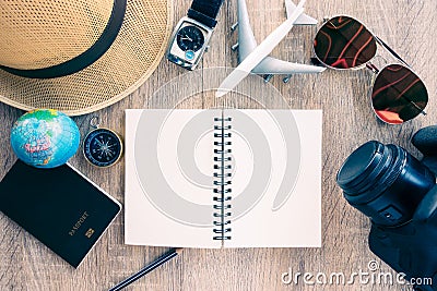 Travel plan, trip vacation, tourism mockup Stock Photo