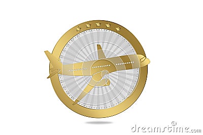 Travel / Plane / Airline Symbol in Luxury style Cartoon Illustration