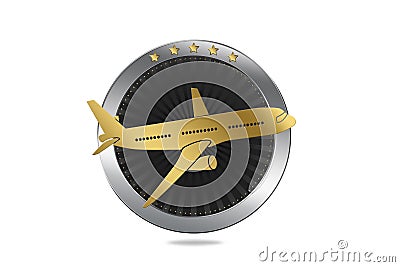 Travel / Plane / Airline Symbol in Luxury style Cartoon Illustration