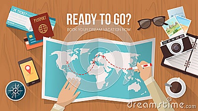 Travel planning Vector Illustration