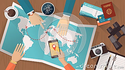 Travel planning Vector Illustration