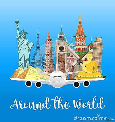 Travel poster. Explore world. Vector Illustration