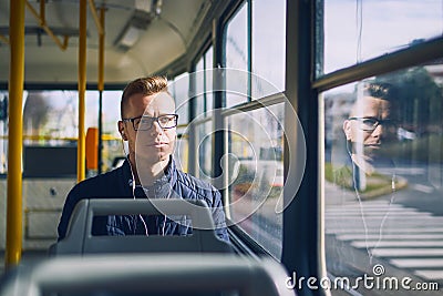 Travel by public transportation Stock Photo