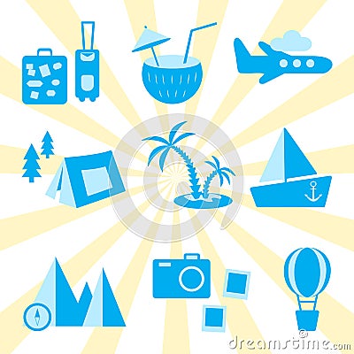 Travel, recreation and vacation vector set Stock Photo