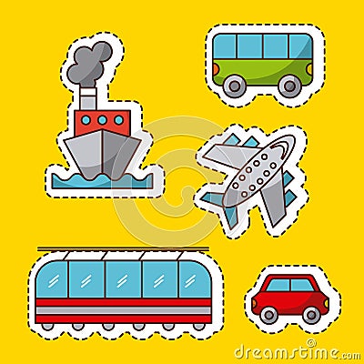 Travel related icons image Vector Illustration