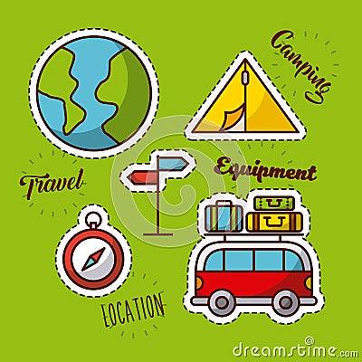 Travel related icons image Vector Illustration