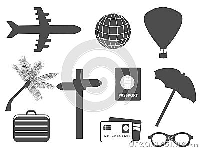 Travel related items Vector Illustration