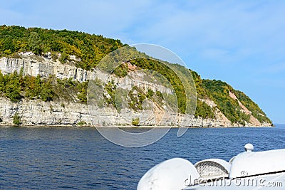 Travel on the river passenger hydrofoil motor ship of project 342E Stock Photo
