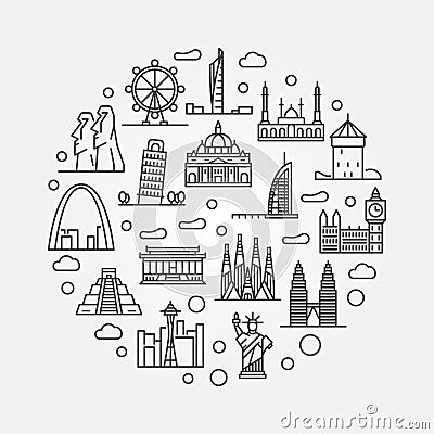 Travel round illustration Vector Illustration