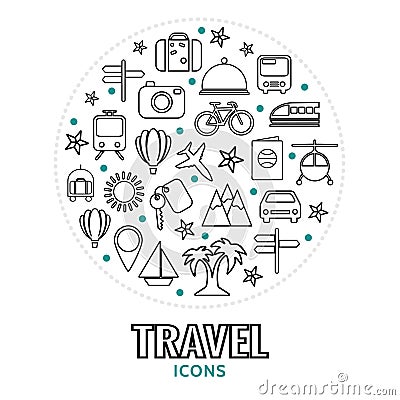 Travel Round Template Vector Illustration