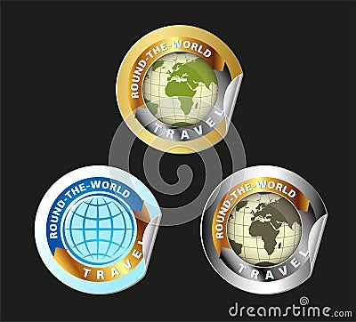 Travel Round The World Vector Set Stock Photo