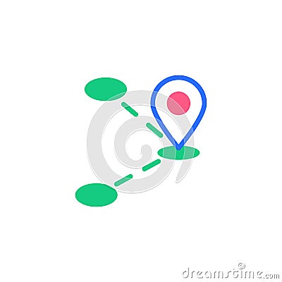 Travel route flat icon Vector Illustration