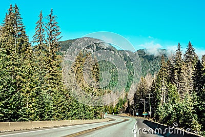 Traveling Down Sea to Sky Highway, Whistler, BC Editorial Stock Photo