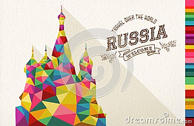 Travel Russia landmark polygonal monument Vector Illustration