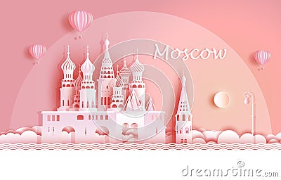 Travel Russia top world famous symbol ancient architecture Vector Illustration