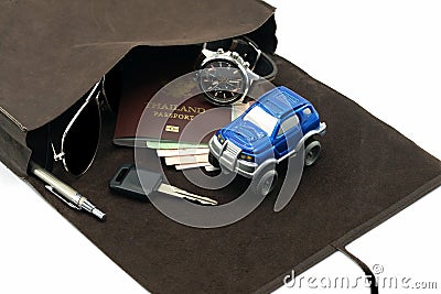 Travel set for auto adventure concept Stock Photo