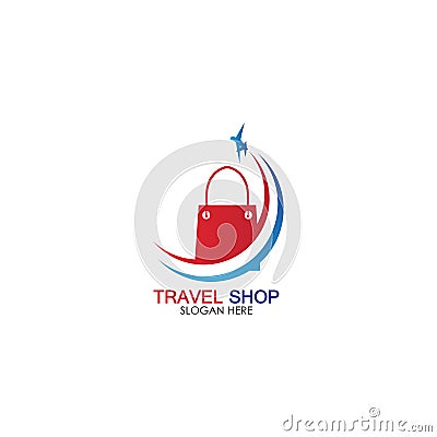 Travel Shopping logo design template Vector Illustration