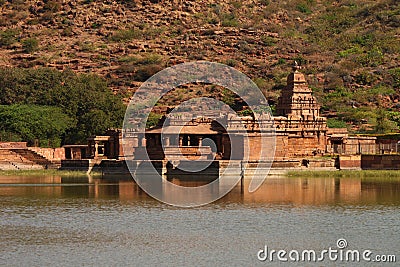 Travel shot of Badami water temple Stock Photo