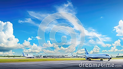 travel sky airport background Cartoon Illustration