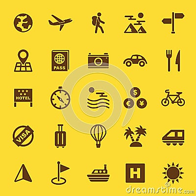 Travel solid icons Vector Illustration