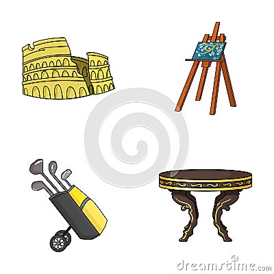 Travel, sport and other web icon in cartoon style. Vector Illustration