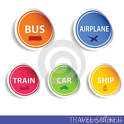 Travel sticker color vector Vector Illustration