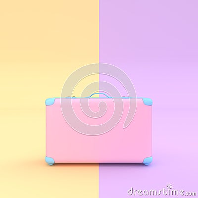 Travel suitcase pink pastel color with clipping path and mock-up for your text Stock Photo