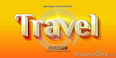 Travel Summer editable text effect vector Stock Photo