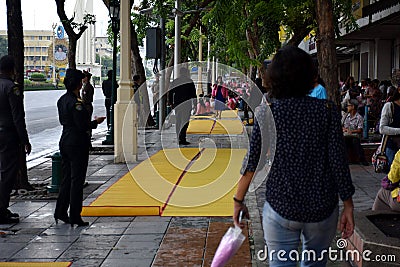 Footpaths along Ratchadamnoen Road, Bangkok, Thailand Editorial Stock Photo