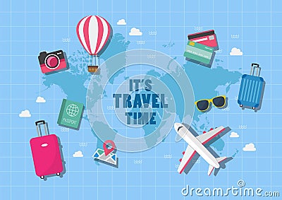 It is travel time Vector Illustration