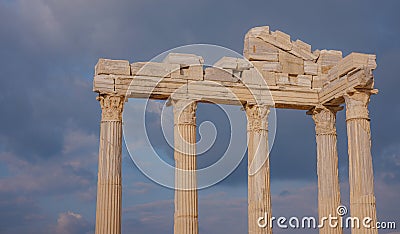 travel to ancient city of Side, Antalya coast of Turkey Stock Photo