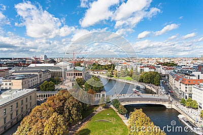 Berlin cityscape with Museumsinsel and Spree River Stock Photo