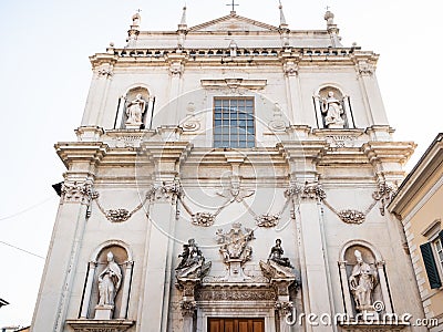 facade of Church di San Barnaba in Brescia city Stock Photo