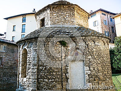 medieval chapel Tempietto di S Croce in Bergamo Stock Photo