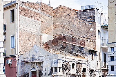 Travel to Italy - ruins of historical building in Catania, Sicily, ancient street Stock Photo