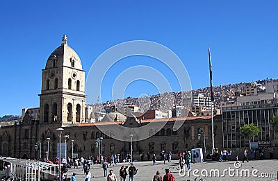 Bolivian lagunas in the andean mountain range Editorial Stock Photo