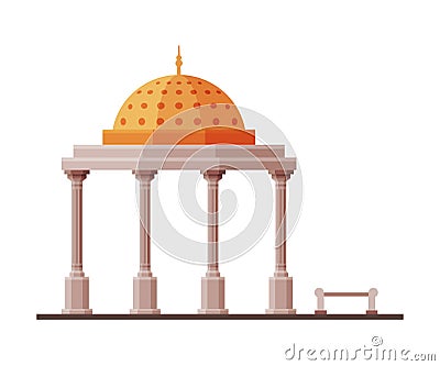 Travel to Oman Landmark, Muscat City Famous Architectural Object Flat Vector Illustration Vector Illustration