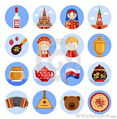 Travel to Russia. Set of vector illustrations for guidebook. Vector Illustration