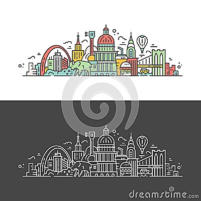 Travel to USA Vector Illustration