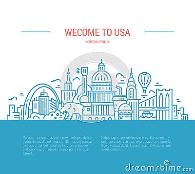 Travel to USA Vector Illustration