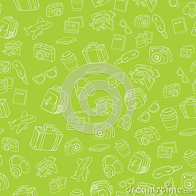 Travel and tourism background pattern Vector Illustration