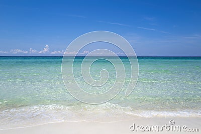 Travel and tourism concept. panorama. Perfect ocean background. Paradise beach. Daylight landscape viewpoint for design Stock Photo