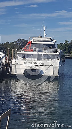 Travel and Tourism - Cruiser berthed in Gladstone Harbour, Qld Australia Editorial Stock Photo