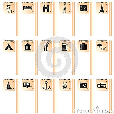 Travel and tourism icon on sign Stock Photo