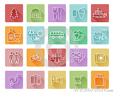 Travel and tourism icons Vector Illustration