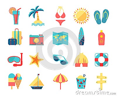 Travel and tourism icons set Vector Illustration