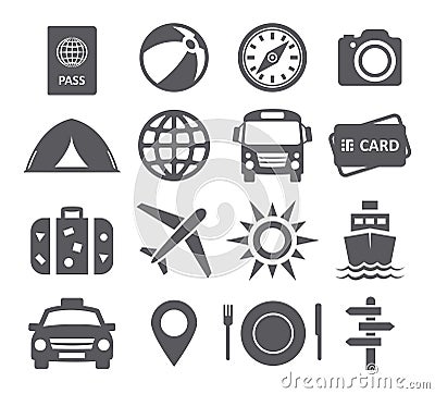 Travel and tourism icons Vector Illustration