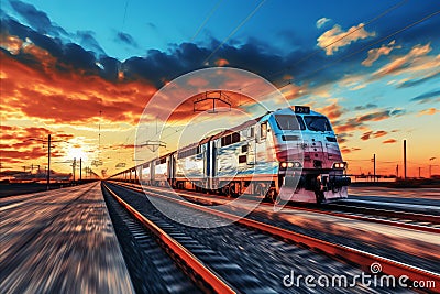 Travel and tourism themed blurred bokeh effect with train travel and road trip visuals Stock Photo