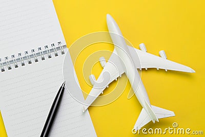 Travel and tourism trip planning in flat lay concept, small whit Stock Photo